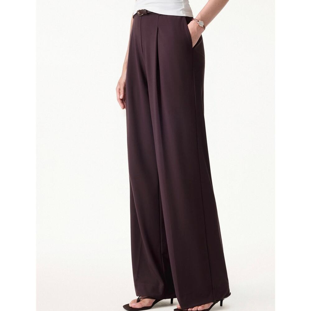 OGL Stretchy Flowy High Rise Wide Leg The Success Pants Midnight Navy Size XS